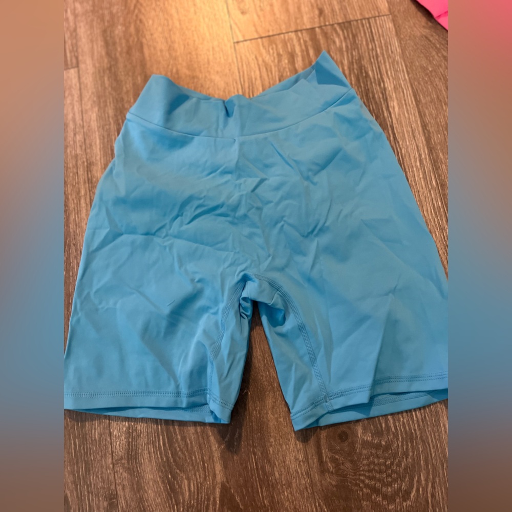 Bright Blue Ruched Shorts - Picture 2 of 2